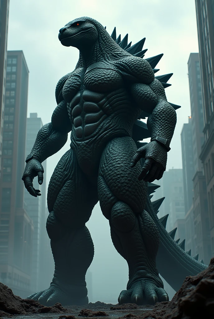john wick with godzilla armor, Very detailed, and that it looks serious, imposing, legendary