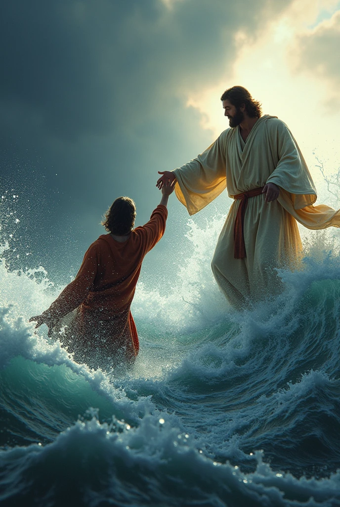 31Immediately Jesus reached out his hand and caught him, and he pulled Peter out of the water.. e disse: "Man of small faith, Why did you doubt?"