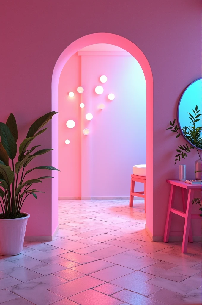 Create a 3d image of the 80s, make it with a sweet theme with a free space in the middle