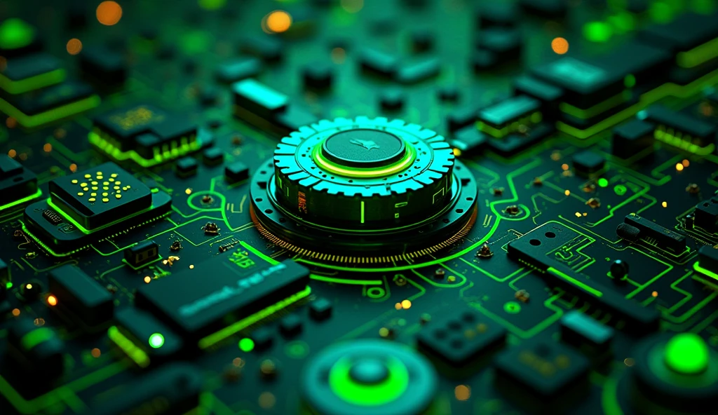 Create a Mechatronics Engineering wallpaper, Green Neon Light