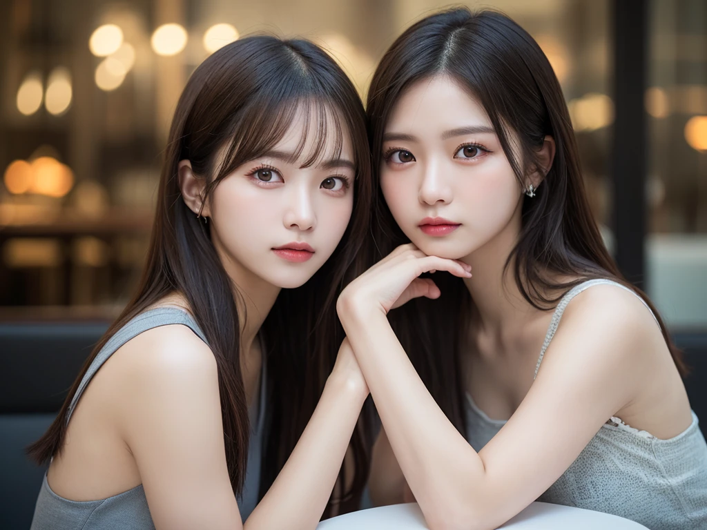 ((Ultra-realistic photos, ultra-high quality, 8k)),
Photo,Portrait,Korean K-pop girl,Highlights straight hair,Sitting in front of restaurant,Wearing clothes,Smooth skin and hair,Edge lighting,Studio lighting,Looking at camera,DSLR camera,Clear focus,Clear focus point,DOF,Film grain,FUJIFILM XT3,Crystal clear,8K UHD,Highly detailed glossy eyes,Highly detailed skin,Large pores,Portrait,High sharpness,Very detailed,Photography