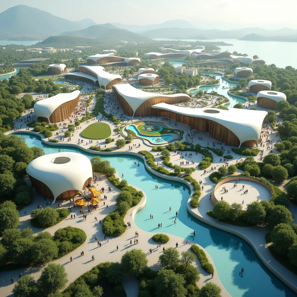 Cultural, Recreational and Sports Complex, curvilinear and organic style islands