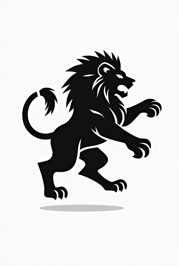 Create a modern logo of a simplified monochrome vectorized lion in attack position, for a fitness clothing and lifestyle brand, that communicates leadership, can, luxury and prestige