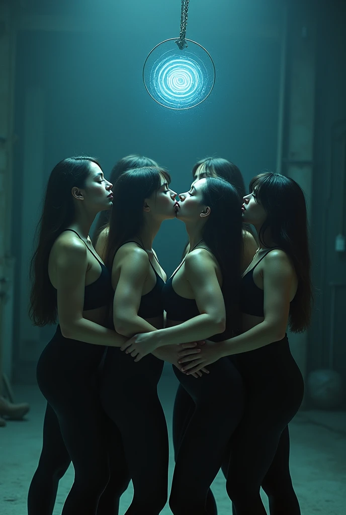 Girls wore a legging and hypnotized by pendulum