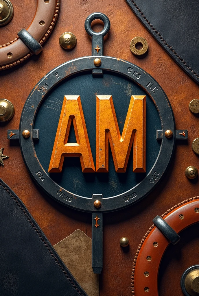I want to create an image for a company specializing in leather working, wood working, 3d printing, and blacksmithing with the AM symbol