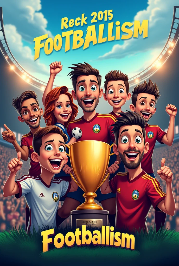 We completed 9 years of Footballism whatsapp group. Make a poster for wishing anniversary to all members. Please mention the name FOOTBALLISM