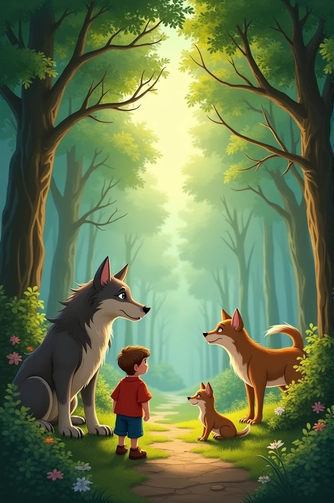 Since that day, Peter and the wolf maintained a solid friendship, While the shepherds and the mayor joined together in a common effort to preserve and enjoy the beauty of the forest. Everyone understood that each character strength could contribute to a more harmonious and enriching environment..