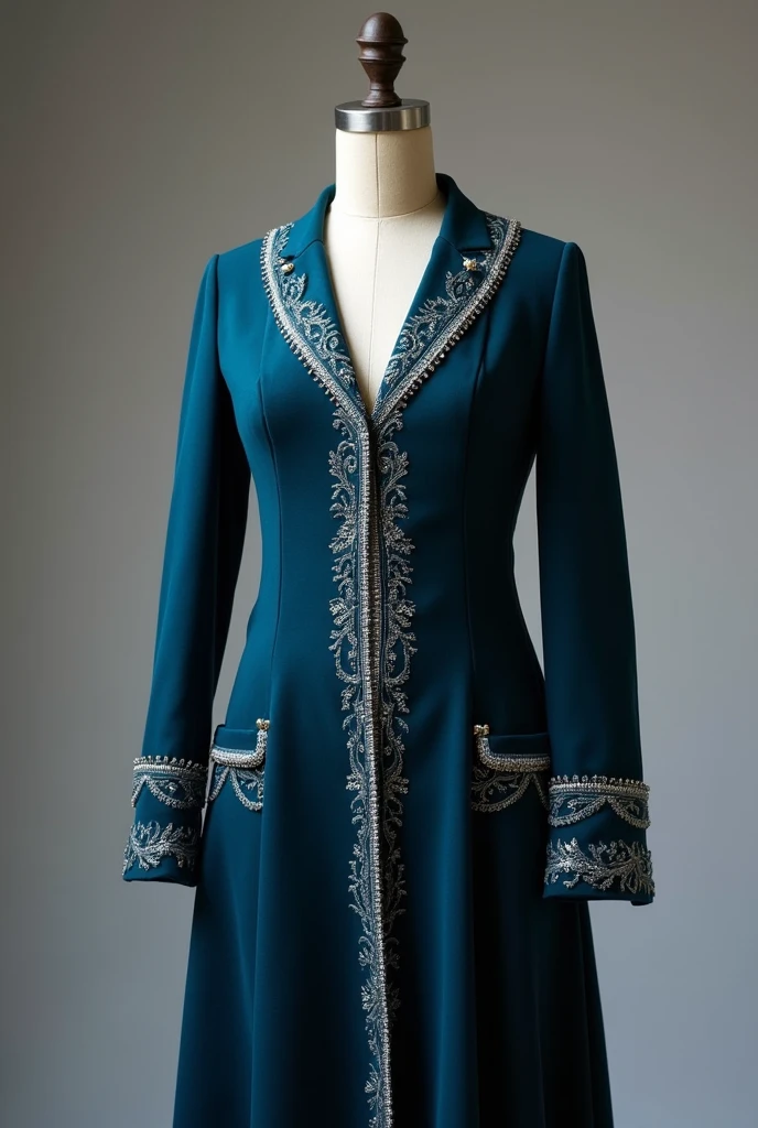 Castelobruxo (Brazil) uniform and accessories
For the female model, dark aquamarine blue tones and silver details
The clothes must be on a mannequin