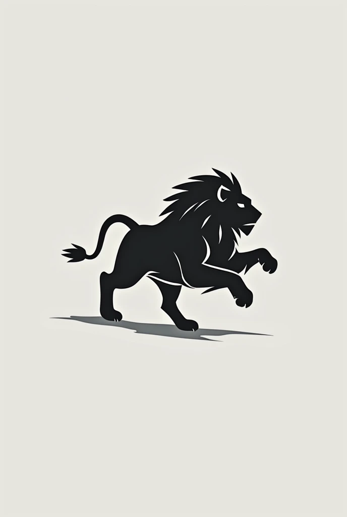 Create a modern logo of a monochrome simplified vectorized lion running, for a fitness clothing and lifestyle brand, that communicates leadership, can, luxury and prestige 