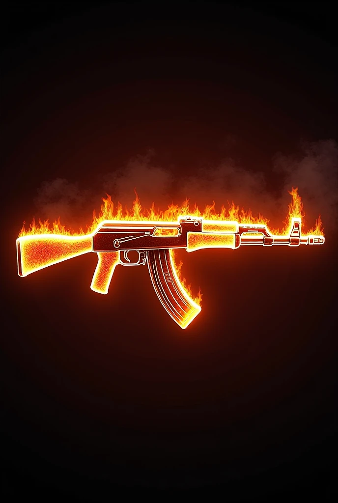 black background with red gradient written name Obscure with an ak-47 on fire around it