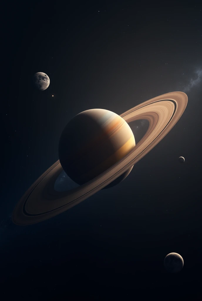 universe space　mysterious　Saturn and the Moon