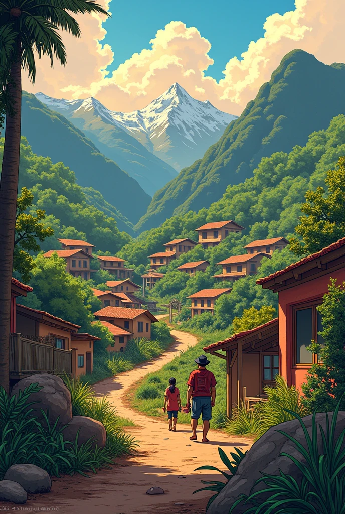 Introduction background for a comic strip with the theme of Peruvian independence