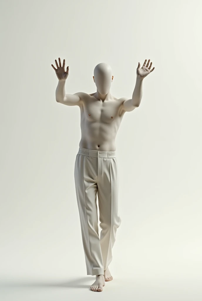 A person miming