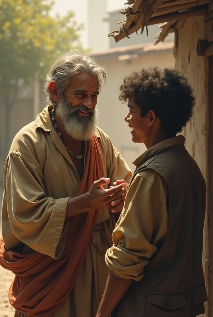 The poor man smiled and said, "Because your worry is so big that when I see its size, my worry seems small!"