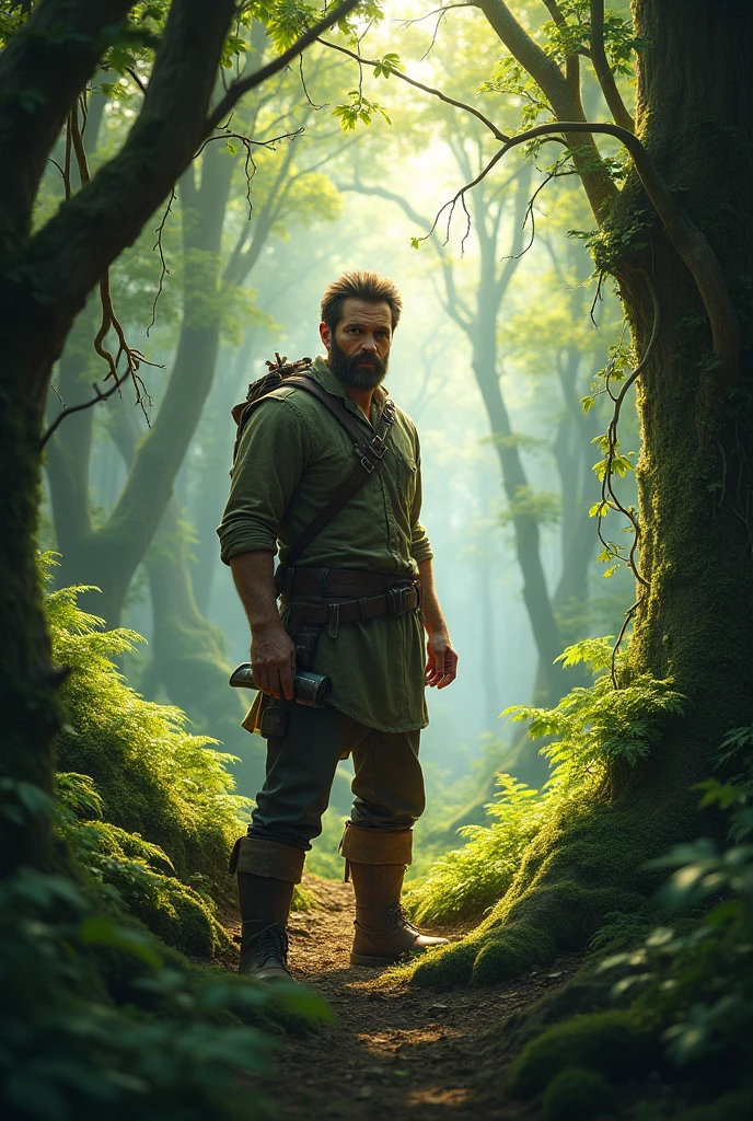 A man. In forest