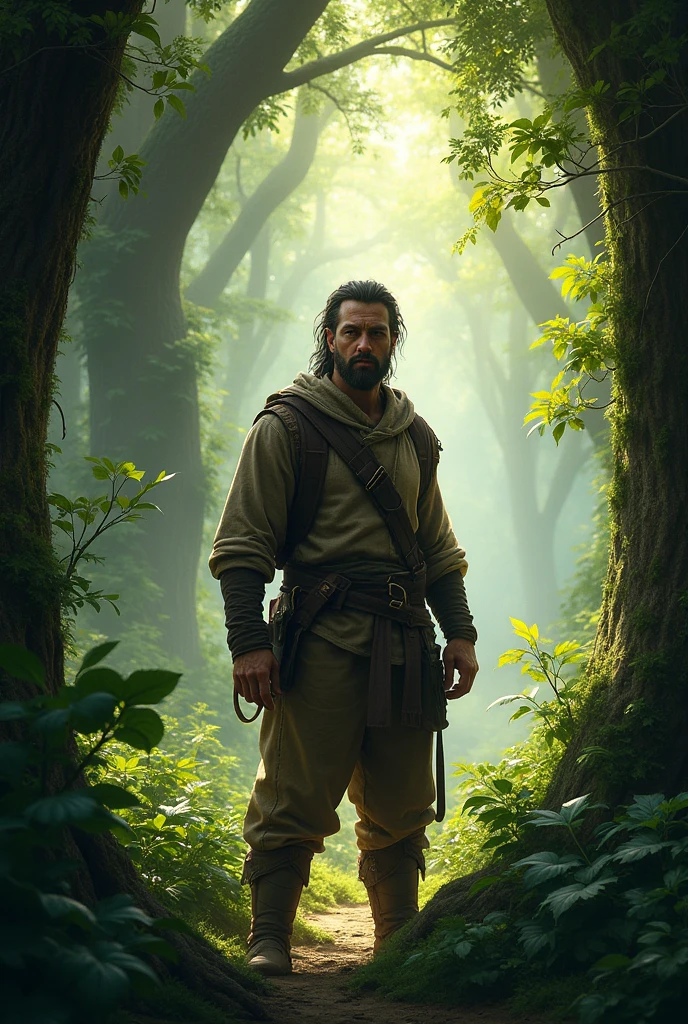 A man. In forest