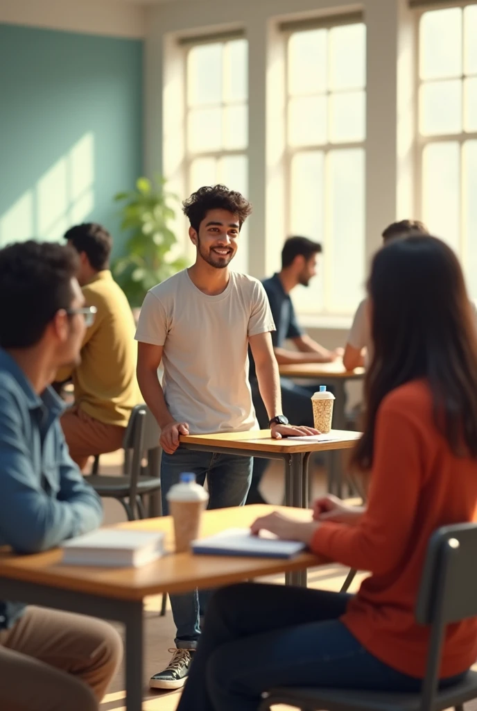 A 20 year old boy from a middle class family studying in a famous college in Delhi and his name is Vishal is chilling with his friends in the class