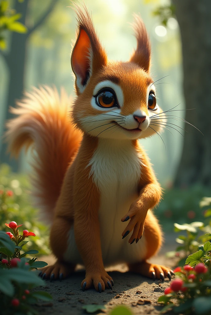 A mix of a squirrel and a wild cat
}