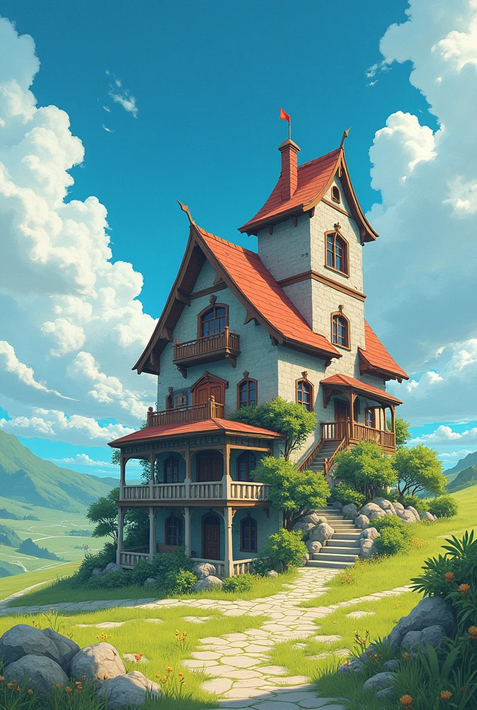 house, novel style, renpy, wide Environment, Unica, unique location, anime, stage, horizontal view