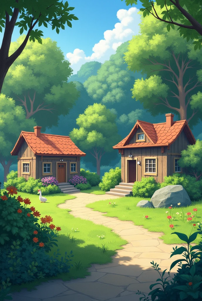  small house greenery and my house separately 