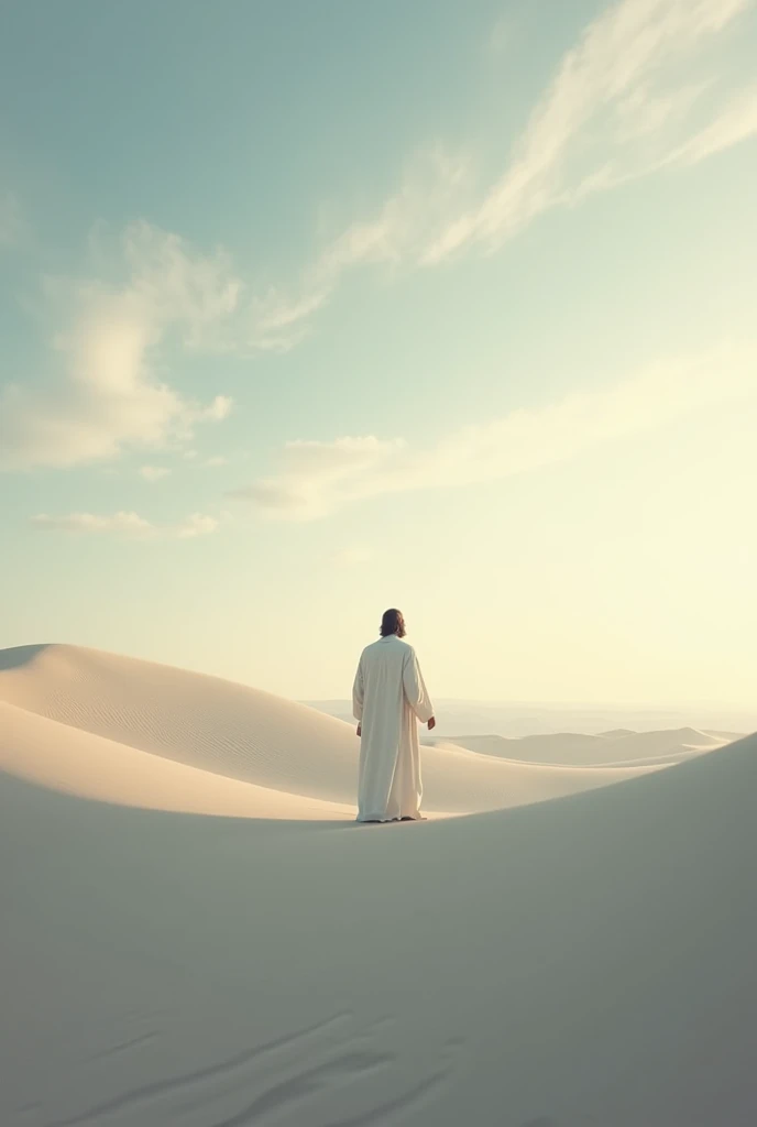 a **Cena 7** with the wind blowing gently, forming small dunes, simboliza a paz que abraão sente ao receber a promessa de Deus. It's a reminder that nature can also convey messages of hope..