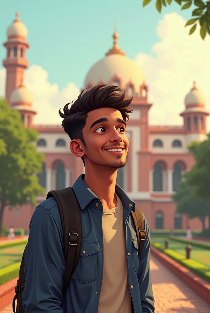 A 20 year old boy from a middle class family studying in a famous college of Delhi and his name is Vishal is happy to look at the college