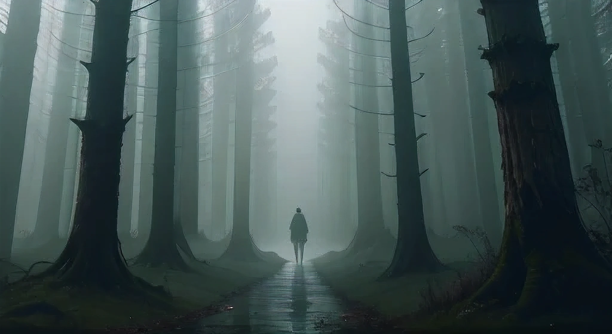 loneliness and hard fog, dark forest
