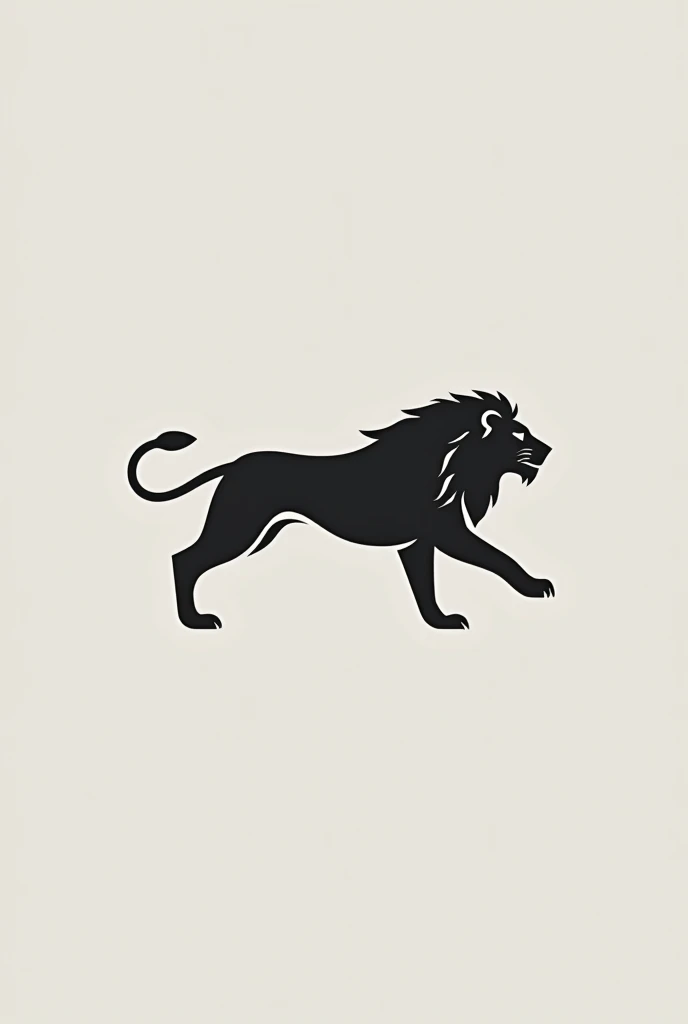 Create a modern logo of a monochrome simplified vectorized lion running, for a fitness clothing and lifestyle brand, that communicates leadership, speed, luxury and prestige