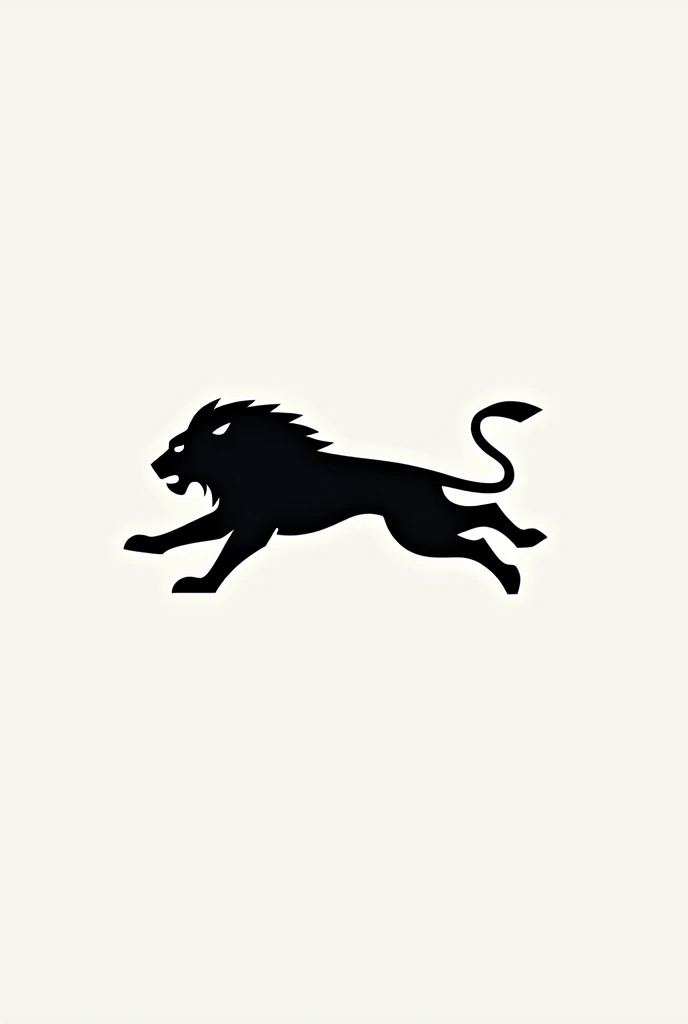 Create a modern logo of a monochrome simplified vectorized lion running, for a fitness clothing and lifestyle brand, that communicates leadership, speed, luxury and prestige