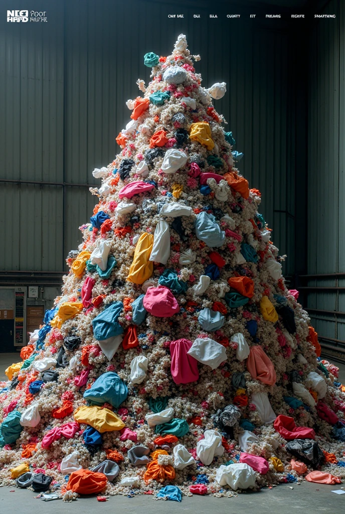 generate an image of piled up textile waste