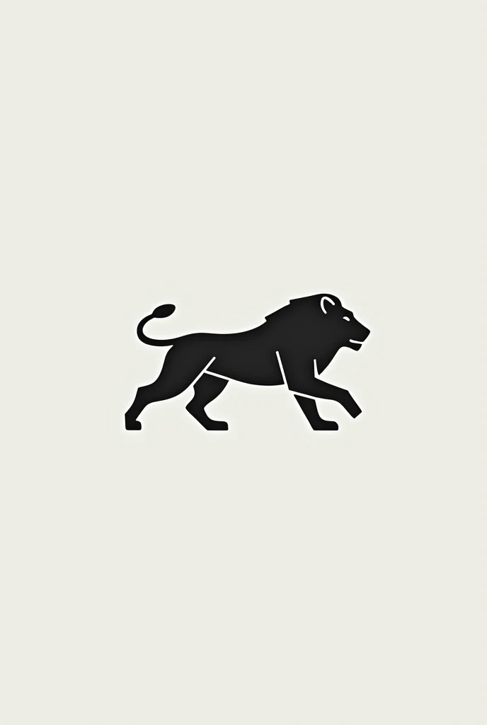 Create a modern logo of a monochrome simplified vectorized lion running, for a fitness clothing and lifestyle brand, that communicates leadership, speed, luxury and prestige