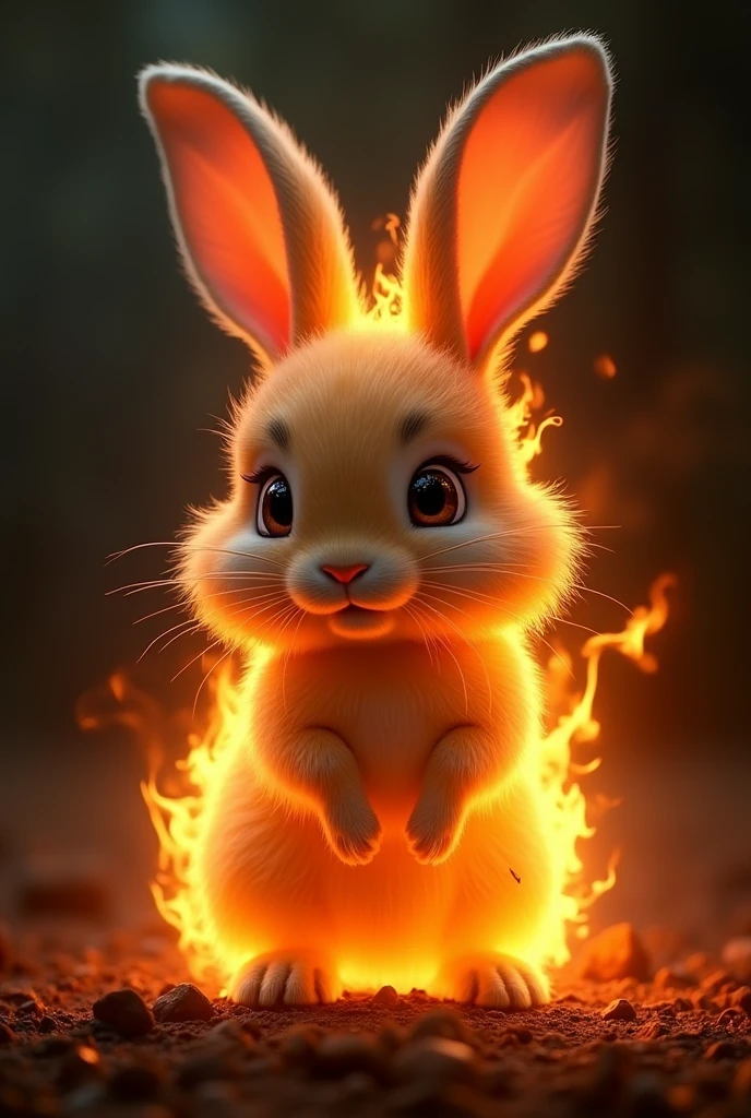 A rabbit on fire