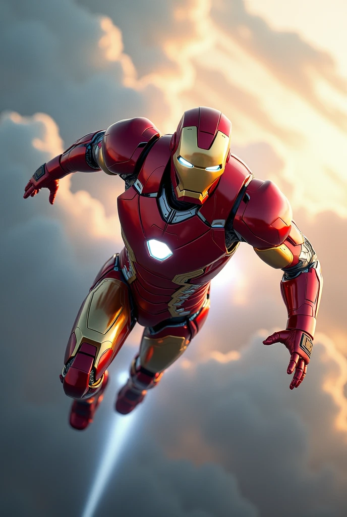 Iron man in flying sky 