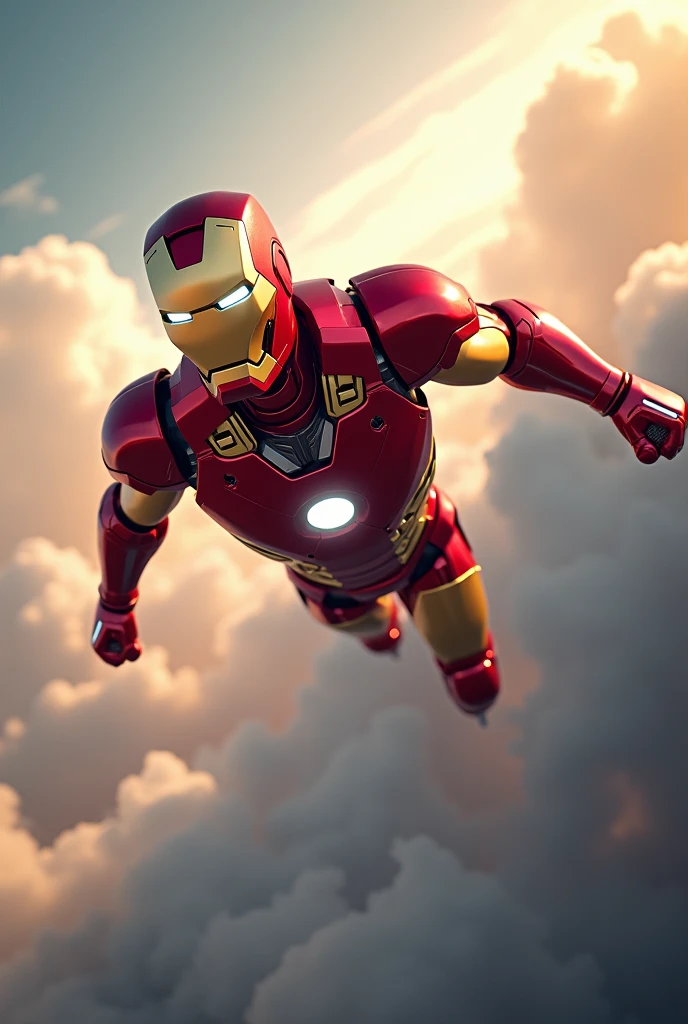 Iron man in flying sky 