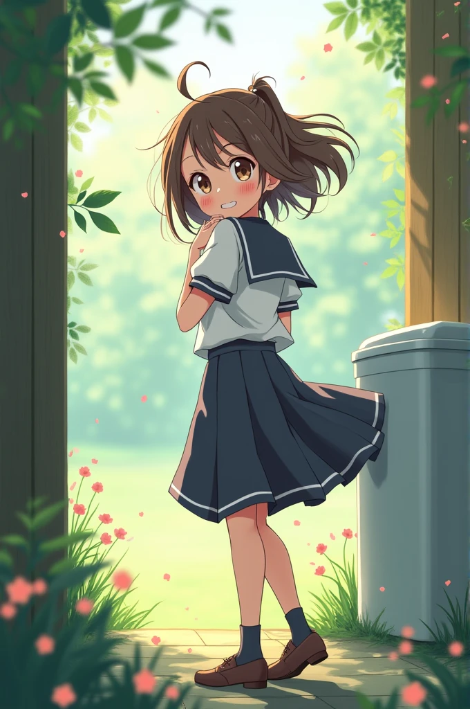 anime girl peeing