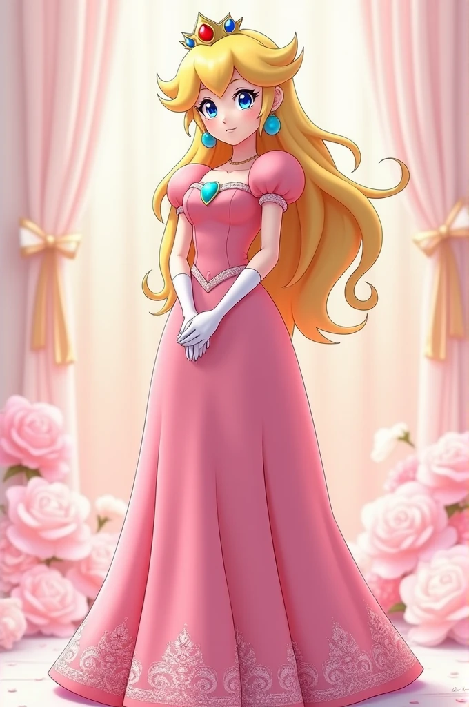 Princess Peach from Super Mario as an anime figure