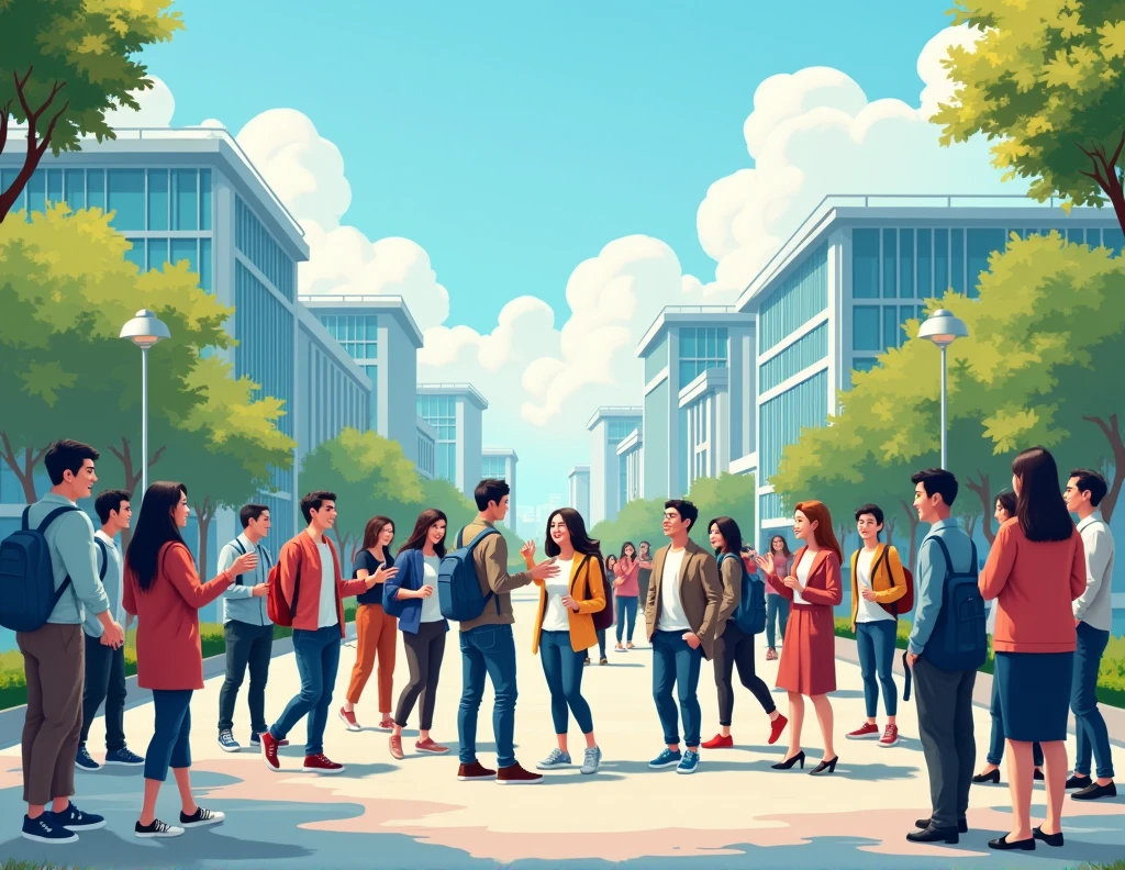 Please help me design a picture for Wuhan Business School to welcome new students