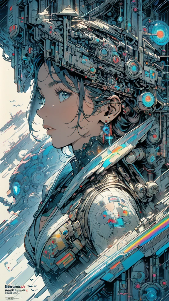 (((masterpiece, highest quality))),(((solo:1.2))),(((1girl:1.2))),32k wallpaper, very detailed, poster, vintage science fiction,(((((geometric cinematic movie poster))))), ((((bauhaus)))),(((abstract))),((((mid century modern)))),(((((portfolio))))),(((((Close-up))))),(((((bust up))))),((((more various angle)))),(((highlight))),(((complete. detailed face))),(((Extremely talented))),(((most complecated machine))),(((Overall colorfully))),((((((Absolutely simple background)))))),(((((detailed futuristic machine))))),(((Cleavage))),(((marvel super heroes))),(((rainbow color scheme))),(((Very detailed UI))),(((So many meters))),(((Perpetual Motion Machine)))
