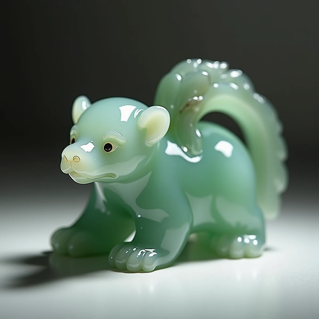 Crystal clear jade carvings,Hetian Jade Anteater,Commercial Photography
