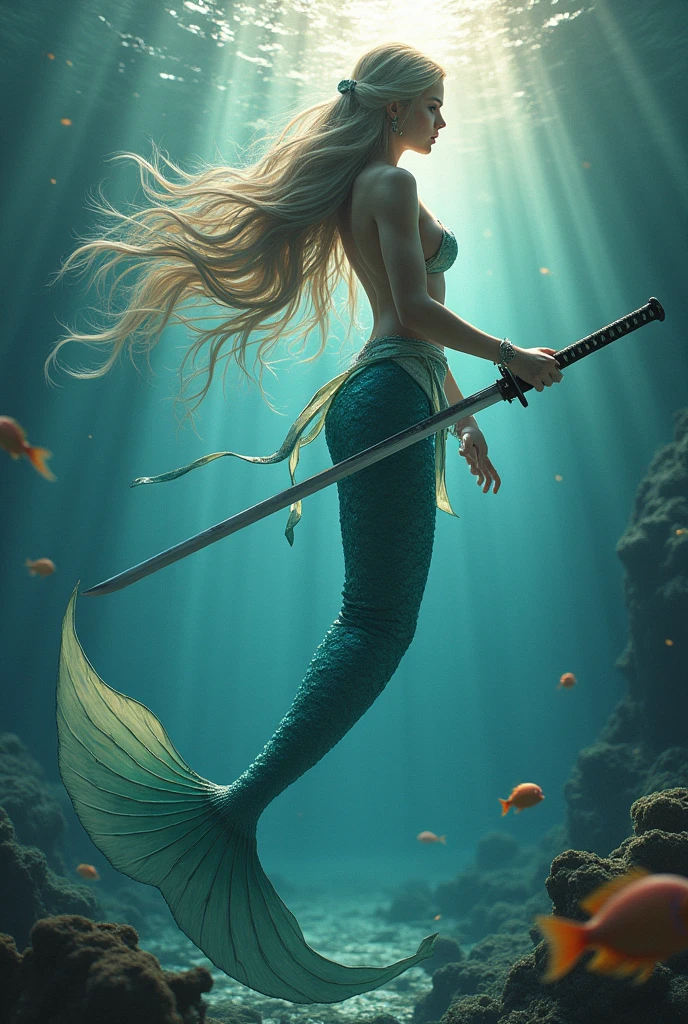 Mermaid with katana
