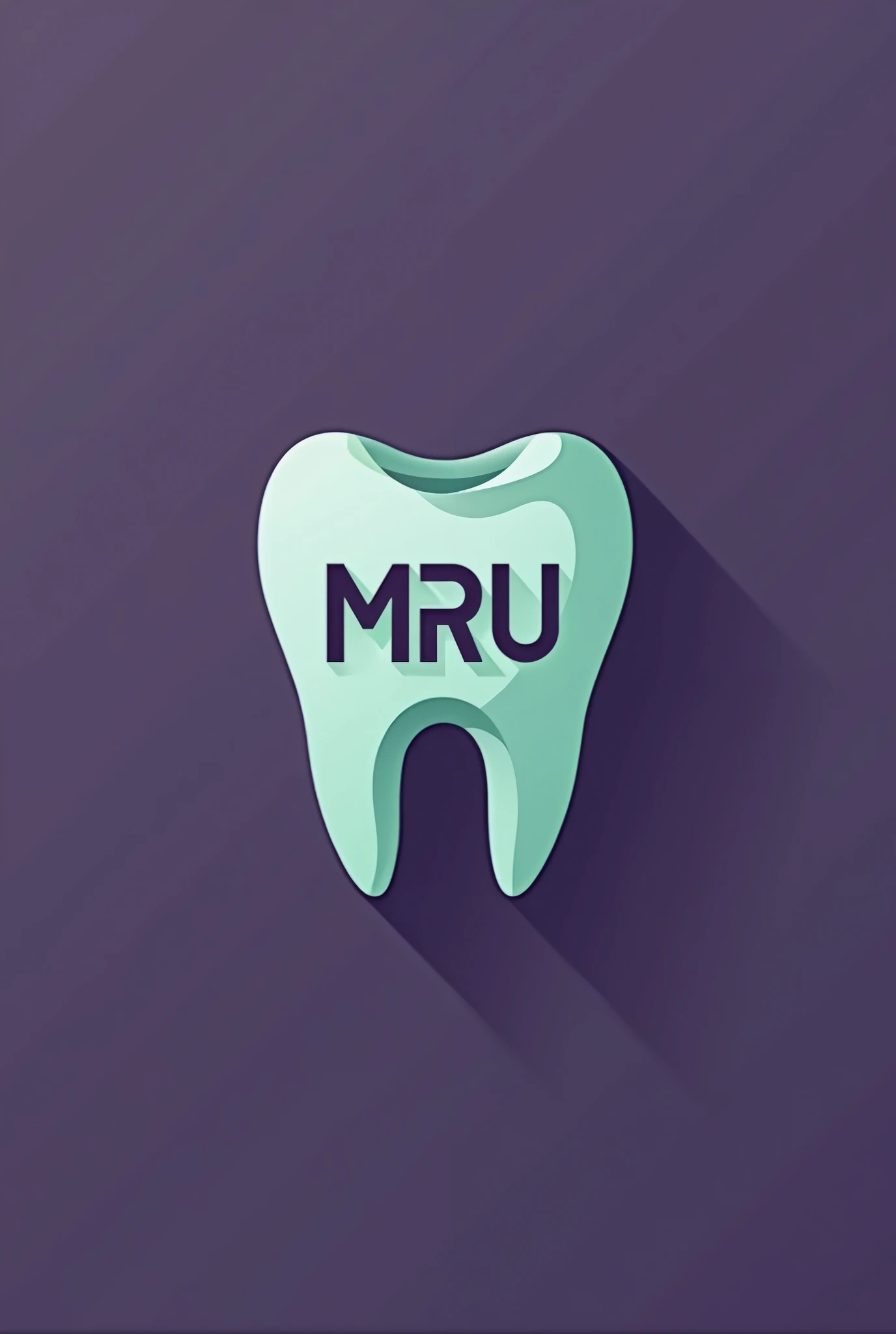 Create me a dentistry logo of a tooth combining light green and purple colors and a drawing of a tooth that matches the letter mru