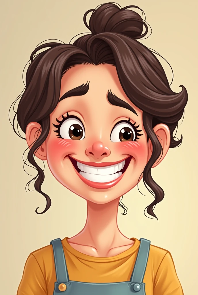 Cartoon of a mom pretending to smile