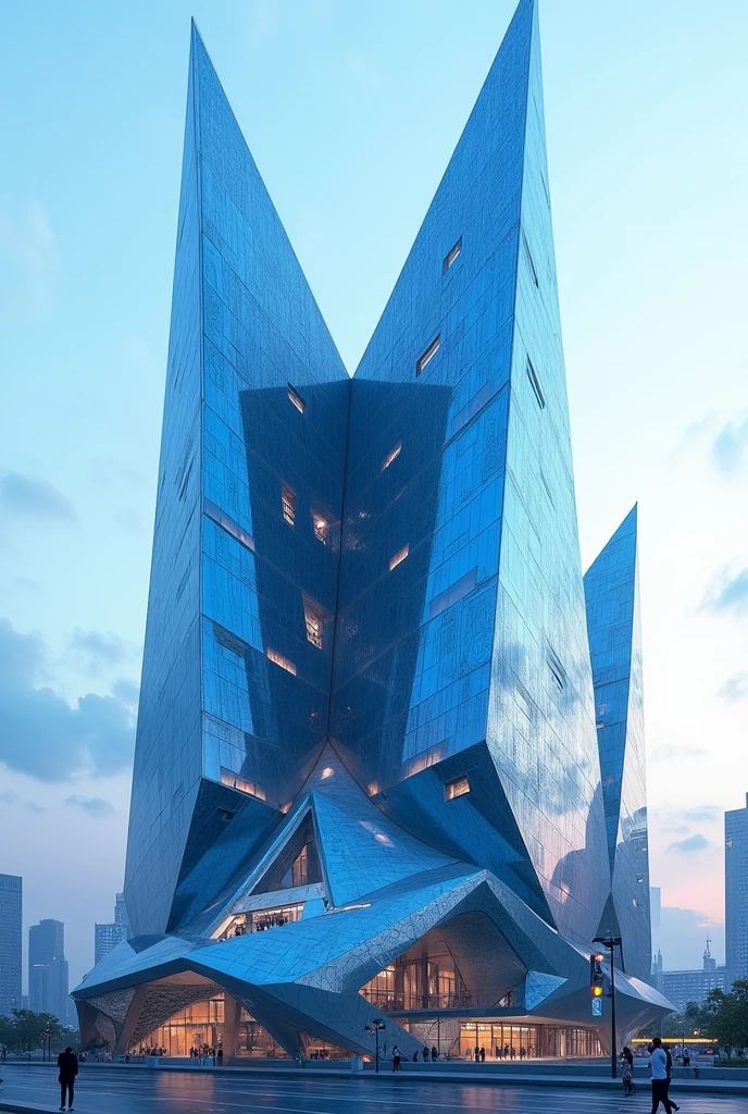 Futuristic Building　Mathematical Buildings　Blue Glass


