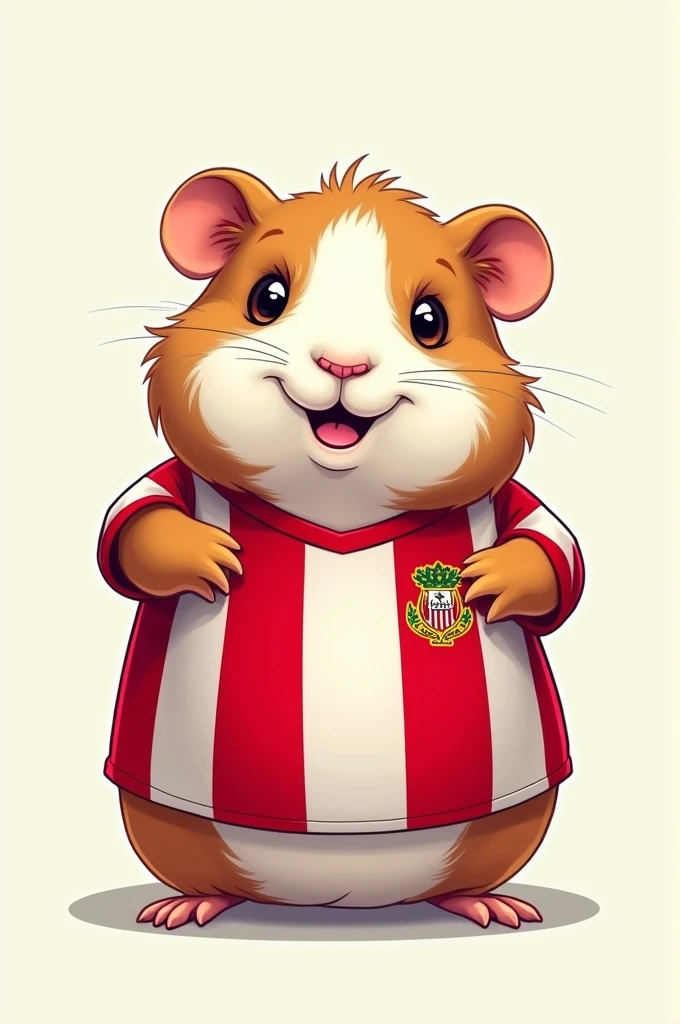 Cartoon guinea pig wearing a Peruvian national team shirt