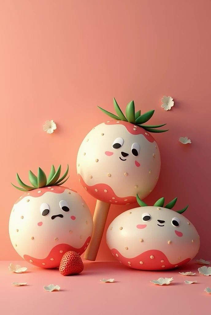 Create some maraca designs for a strawberries and cream and bread shop
