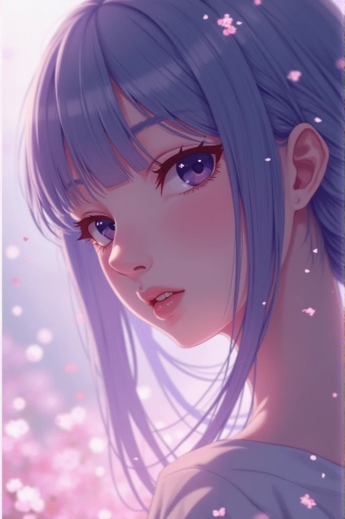 Nazuna nanakusa, semi realista, aura violeta com rosa,