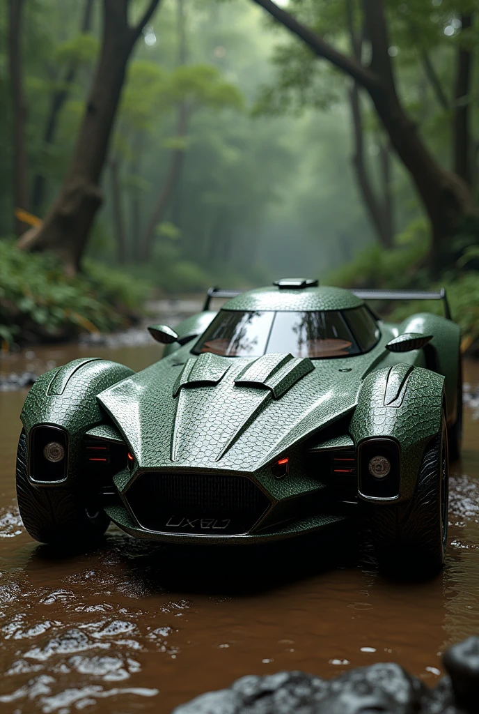 Crocodile print on a vehicle