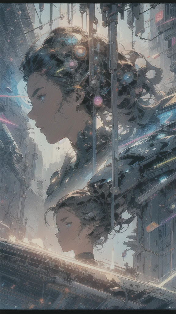 (((masterpiece, highest quality))),(((solo:1.2))),(((1girl:1.2))),32k wallpaper, very detailed, poster, vintage science fiction,(((((geometric cinematic movie poster))))), ((((bauhaus)))),(((abstract))),((((mid century modern)))),(((((portfolio))))),(((((Close-up))))),(((((bust up))))),((((more various angle)))),(((highlight))),(((complete. detailed face))),(((Extremely talented))),(((most complecated machine))),(((Overall colorfully))),((((((Absolutely simple background)))))),(((((detailed futuristic machine))))),(((Cleavage))),(((marvel super heroes))),(((rainbow color scheme))),(((Very detailed UI))),(((So many meters))),(((Perpetual Motion Machine)))