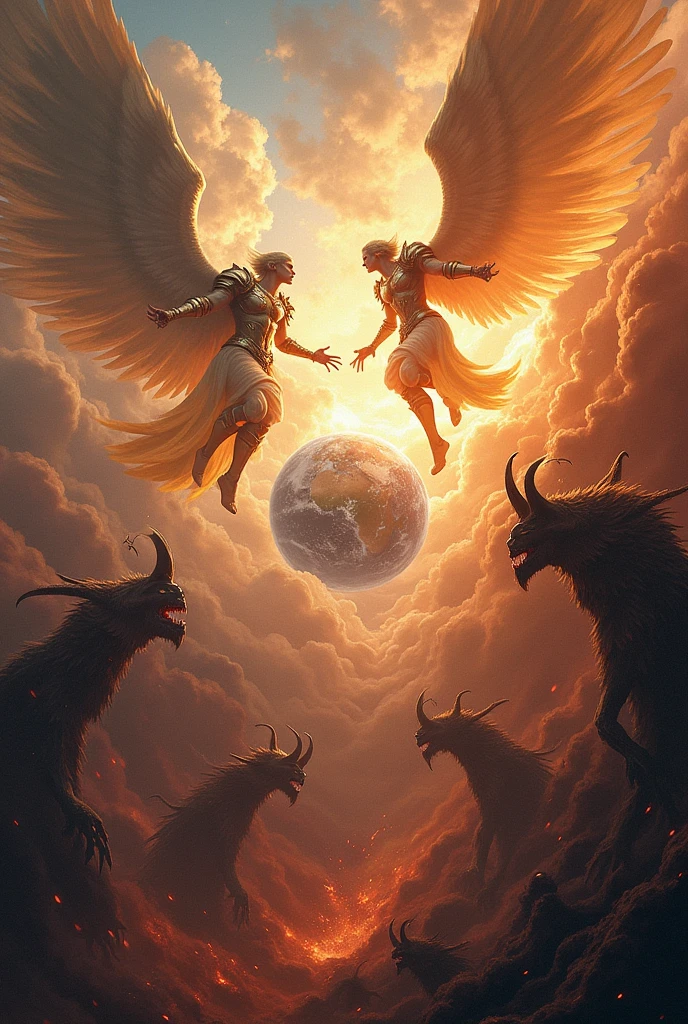 Battle between heaven and hell between the two universes in the middle of the earth 🌏