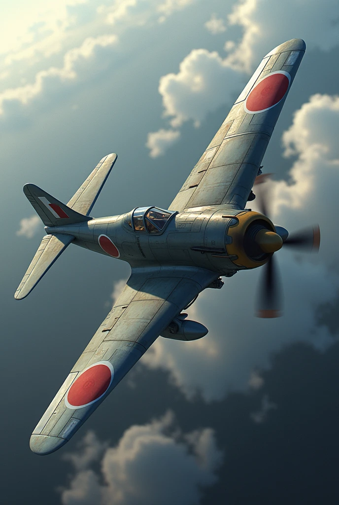 ww2, Fighter, 1 machine, Type 2 Single War, realistic,Japan, The mark is the Japanese flag, Rimless